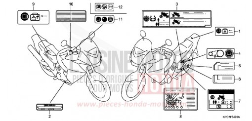 WARNETIKETT (XL125VA/B) XL125VB de 2011